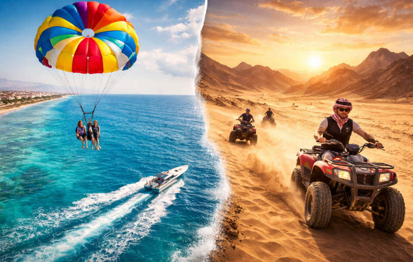 Parasailing & 3 Hours Safari Hurghada 2026 – Ultimate Sea & Desert Adventure Combo
