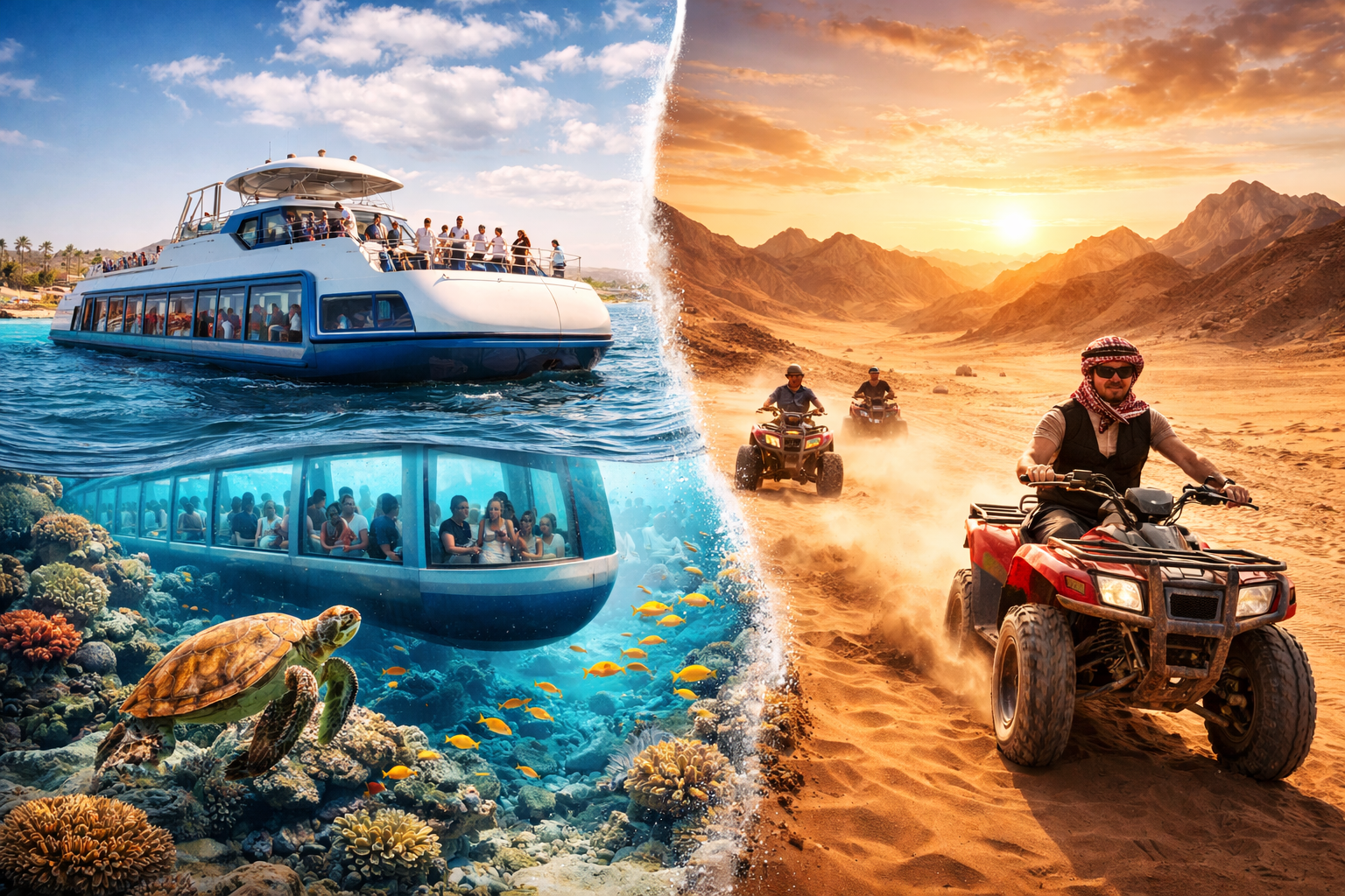 Panorama Semi Submarine & 3 Hours Safari Hurghada 2026