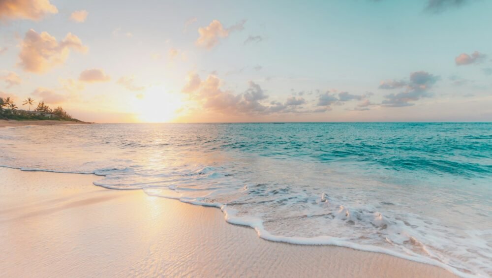 Turquoise water and sandy beach