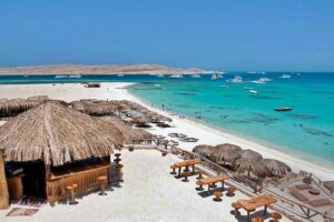 Orange Bay island Hurghada crystal clear water beach
