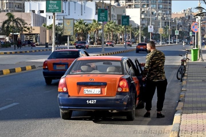Taxi outside Hurghada International Airport