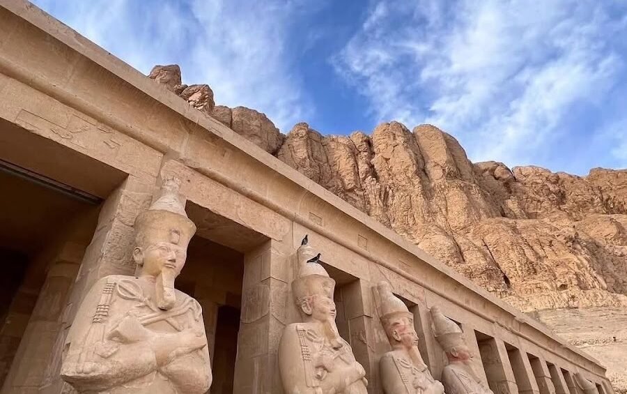 Osiride statues on the terrace of Hatshepsut Temple