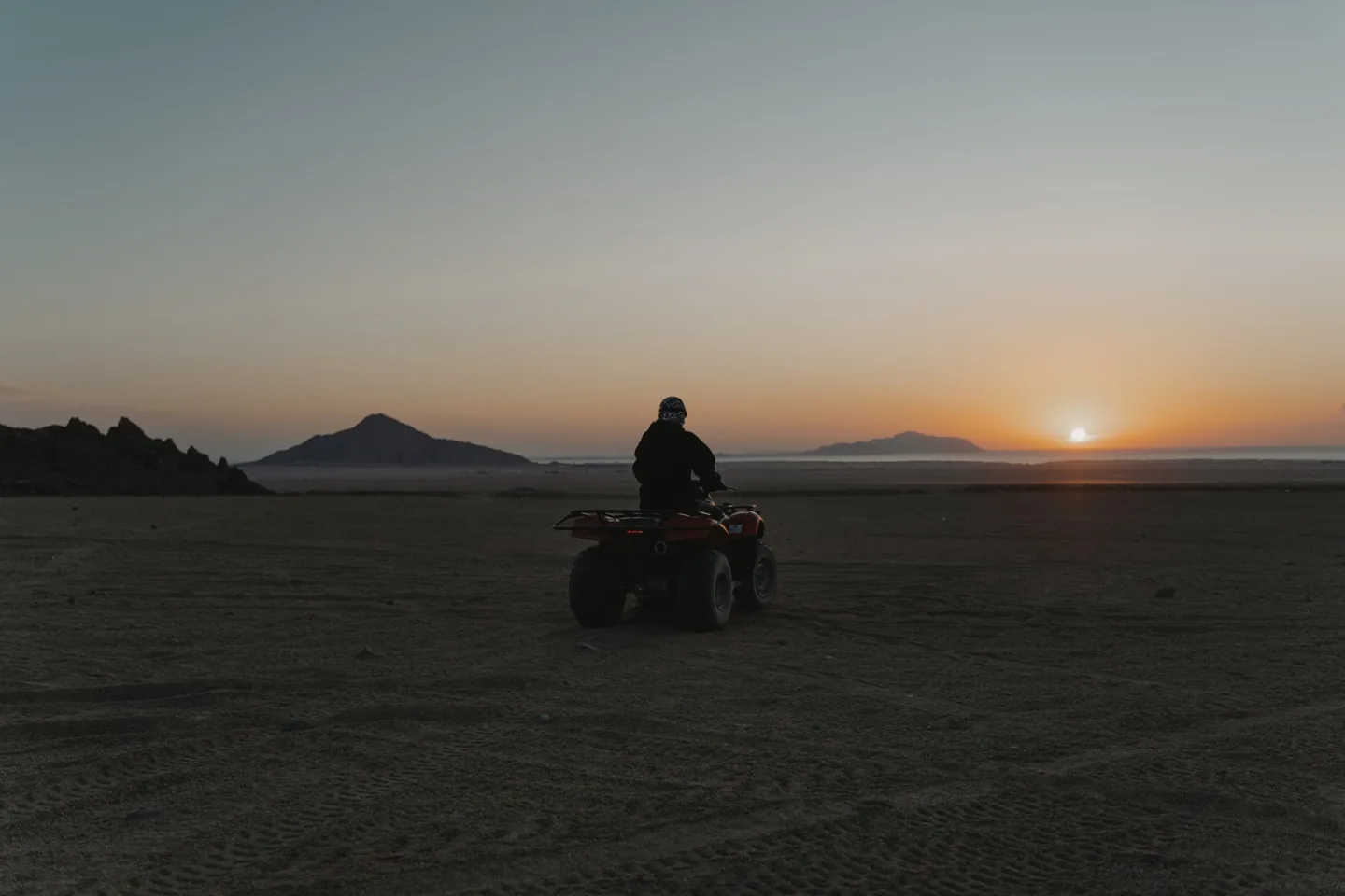 October sunset during a Hurghada desert safari