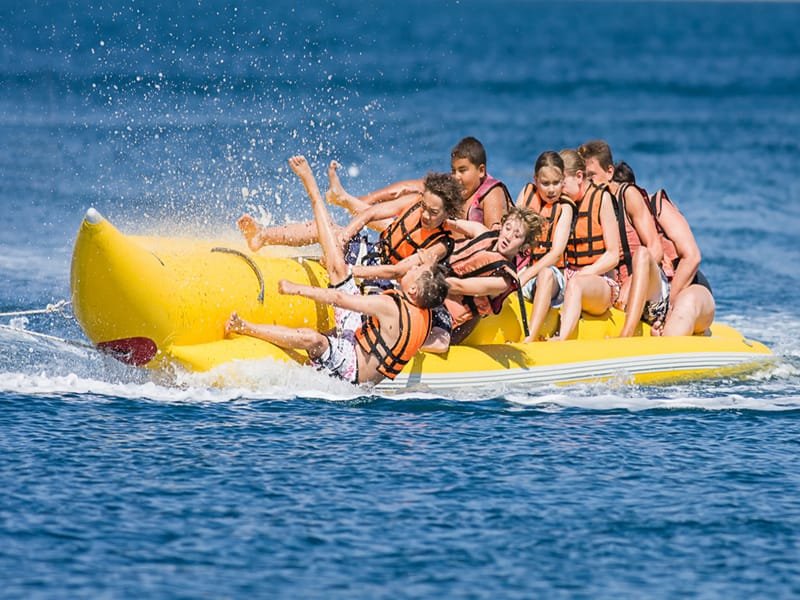 Banana Boat water activity on an Orange Bay Hurghada sea trip
