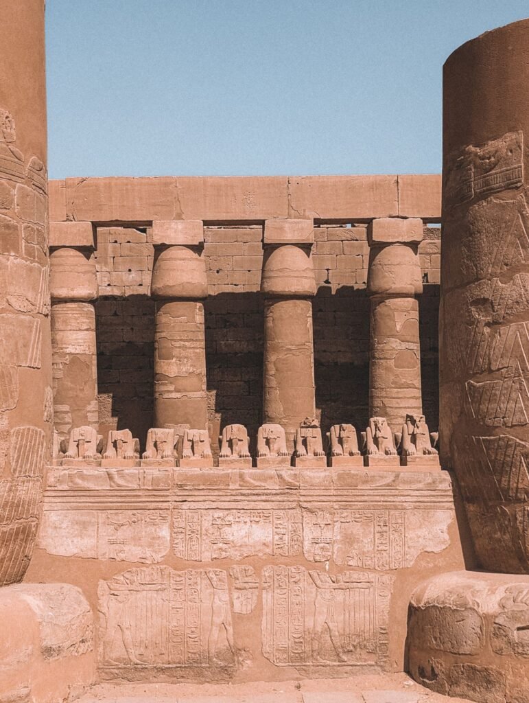 Courtyard and columns at Karnak Temple in Luxor