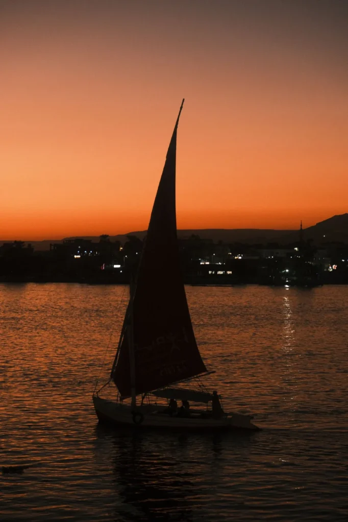 Felucca on the Nile at sunset in Luxor